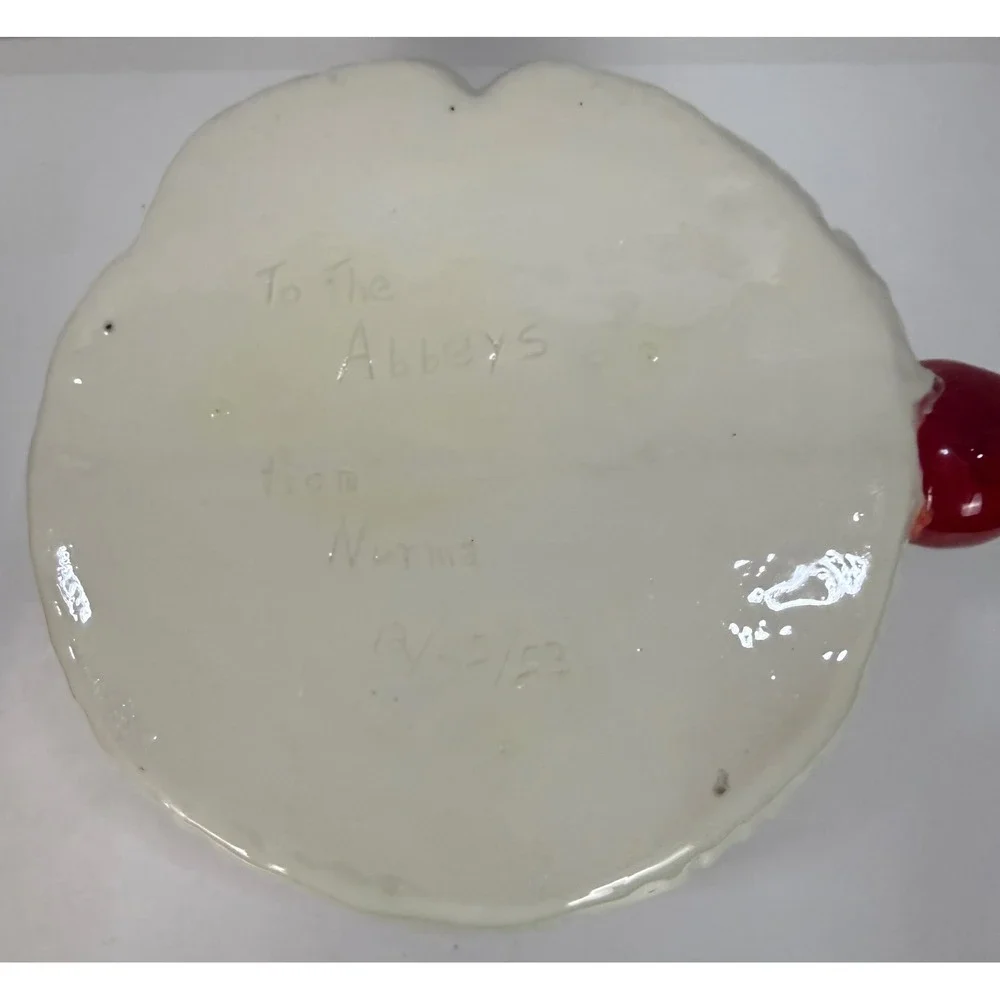 Vtg 50s Jamar Mallory Ceramic Studio Santa Claus Large Cookie Jar MCM Inscribed